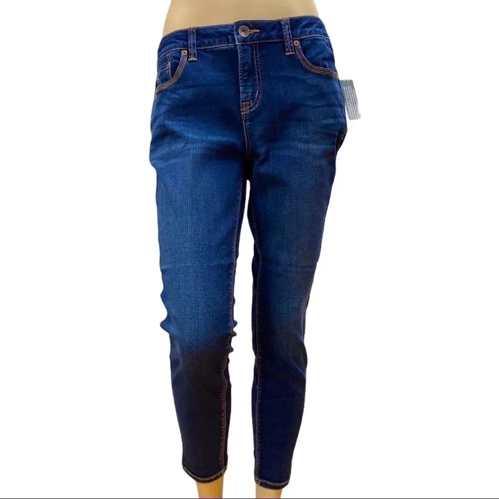 Low Rise Dark Denim Tapered Skinny Jeans- NEW
